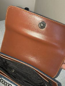 Denim Crossbody Bag with Chain Strap