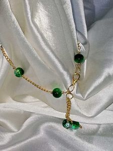 handcrafted Sparkling Green Beaded Bracelet