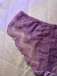 Purple Lace Trim Briefs