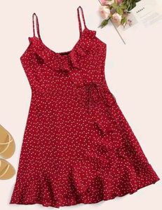 Red Heart Print One Piece Dress