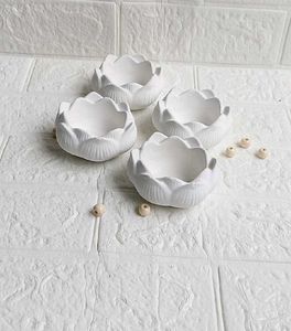 Lotus Shaped Concrete Holders (Set of 4)