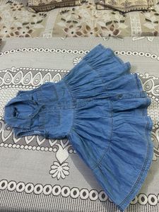 Denim Ruffle Tiered Dress