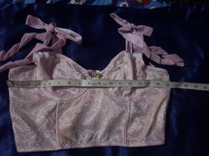 Lace baby pink Corset top
