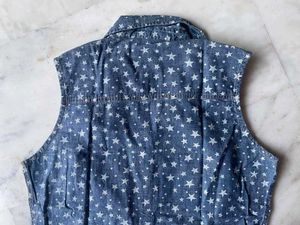 👕 Denim Star Print Sleeveless Shirt 👕