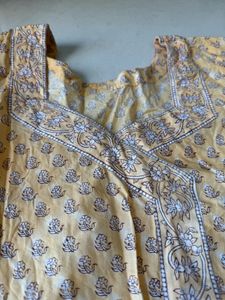 Yellow Floral Print kurta
