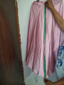 Baby Pink Long Satin Skirt
