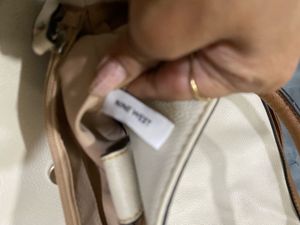 Stylish Cream &amp; Brown Handbag
