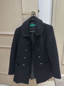 Classic Double-Breasted Wool Blend Coat