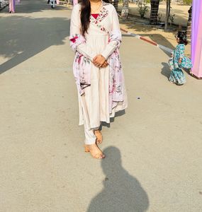angrakha kurta embroidered set