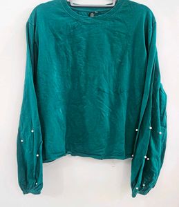 Plus size Green pearl Top