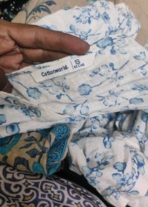 Green Floral Print Blouse