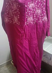 Embroidered dark Pink Kurta
