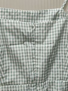 Gingham Mini Dress with Buttons