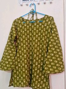 Stylish Olive Green Printed Kurta