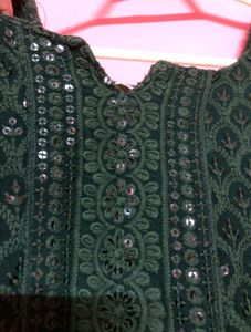 Embellished Green Kurta