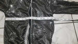 Sparkling Sequin Zip-Up Hoodie Jacket