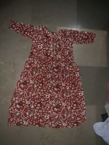 Maroon Floral Print Kurti