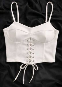 Price Drop 🍷White Lace-Up Corset Top