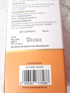 Mamaearth Glow Serum Foundation with Vitamin C &amp; T