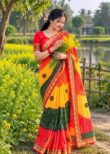 Vibrant Bandhani Saree