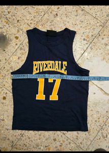 Navy Blue "Riverdale 17" Sleeveless Top