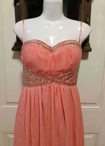 with freebies 🫶 Stunning Peach Embellished Gown