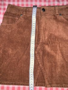Brown Corduroy Mini Skirt
