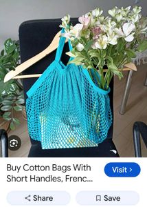 Stylish Blue Mesh Tote Bag