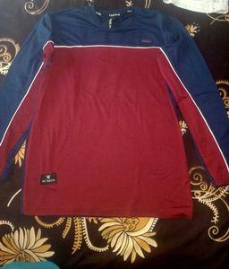 kid's Long Sleeve Maroon &amp; Blue T-Shi