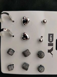 Set of 6 Pairs Cute Stud Earrings