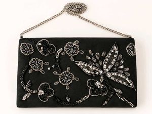 Embellished Black Clutch Bag