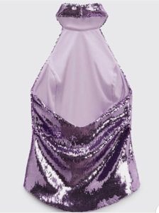 ZARA lilac sequin  Halter Top