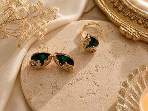 Emerald & Gold Tone Jewelry Set