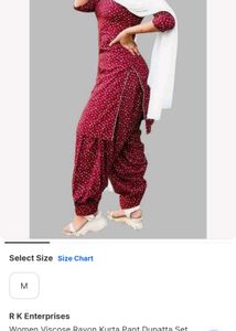 Maroon Printed Kurta Pant Dupatta Set