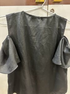 Black Cold Shoulder Top