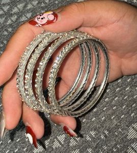 Set of Elegant Silver Bangles