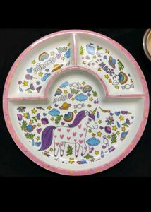 Kids Unicorn Divided Plate
