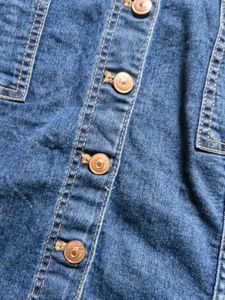 Denim Button-Up Mini Dress