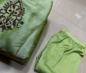 Elegant Green Embroidered Anarkali Dress