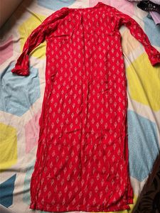 Red Printed Kurta