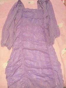 Lilac Floral Mini Dress