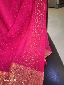 Elegant Pink Embellished Saree