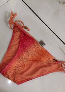 Orange Lace Bikini Bottom