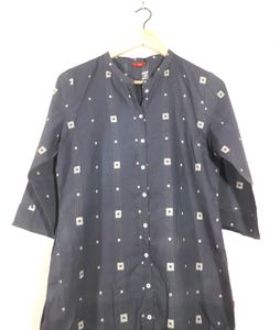 Blue Collared Kurta (Women's)
