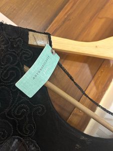 Black Lace Bow Detail Top