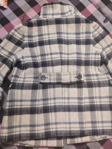 Plaid Wool Blend Jacket