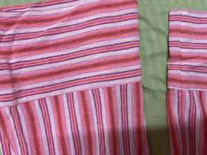 ZARA Pink Striped Wide Leg Trousers