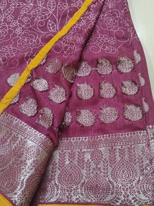 Elegant Purple Saree with Intricate Designs