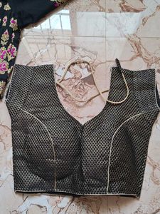 Designer Black & Gold Brocade Blouse