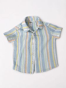 Striped Short Sleeve Button-Up Shirt